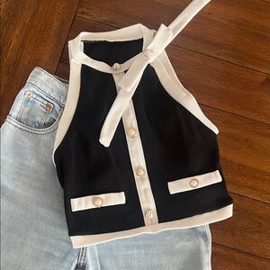 Dynamite Black and White Tank Top